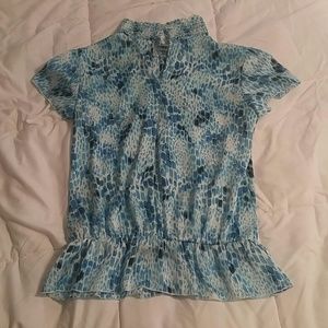 Beautiful blue high neck shirt size Medium Jennife